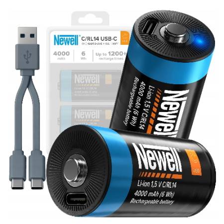 Newell C/R14 USB-C - 2x akumulator/bateria C/R14 (R14), USB-C